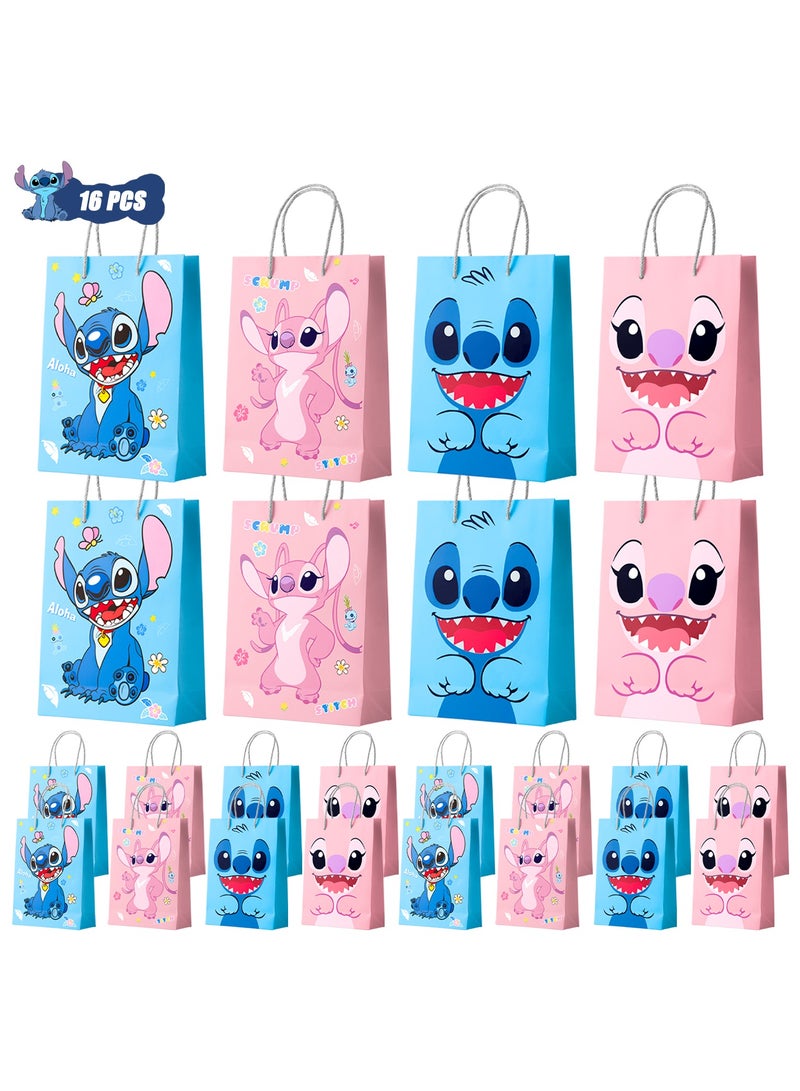 FRUITFUL PARTY 16pcs Stitch Goodie Bags Lilo and Stitch Party Favor Bags Stitch Candy Bags Stitch Theme Birthday Party Decorations Supplies - Image 1